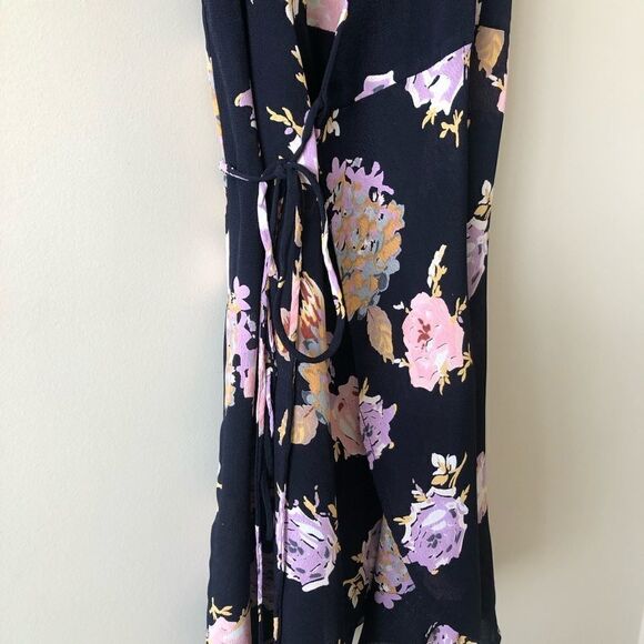 ROE + May Savona Navy Blue Floral Mini Wrap Dress - Picture 8 of 12